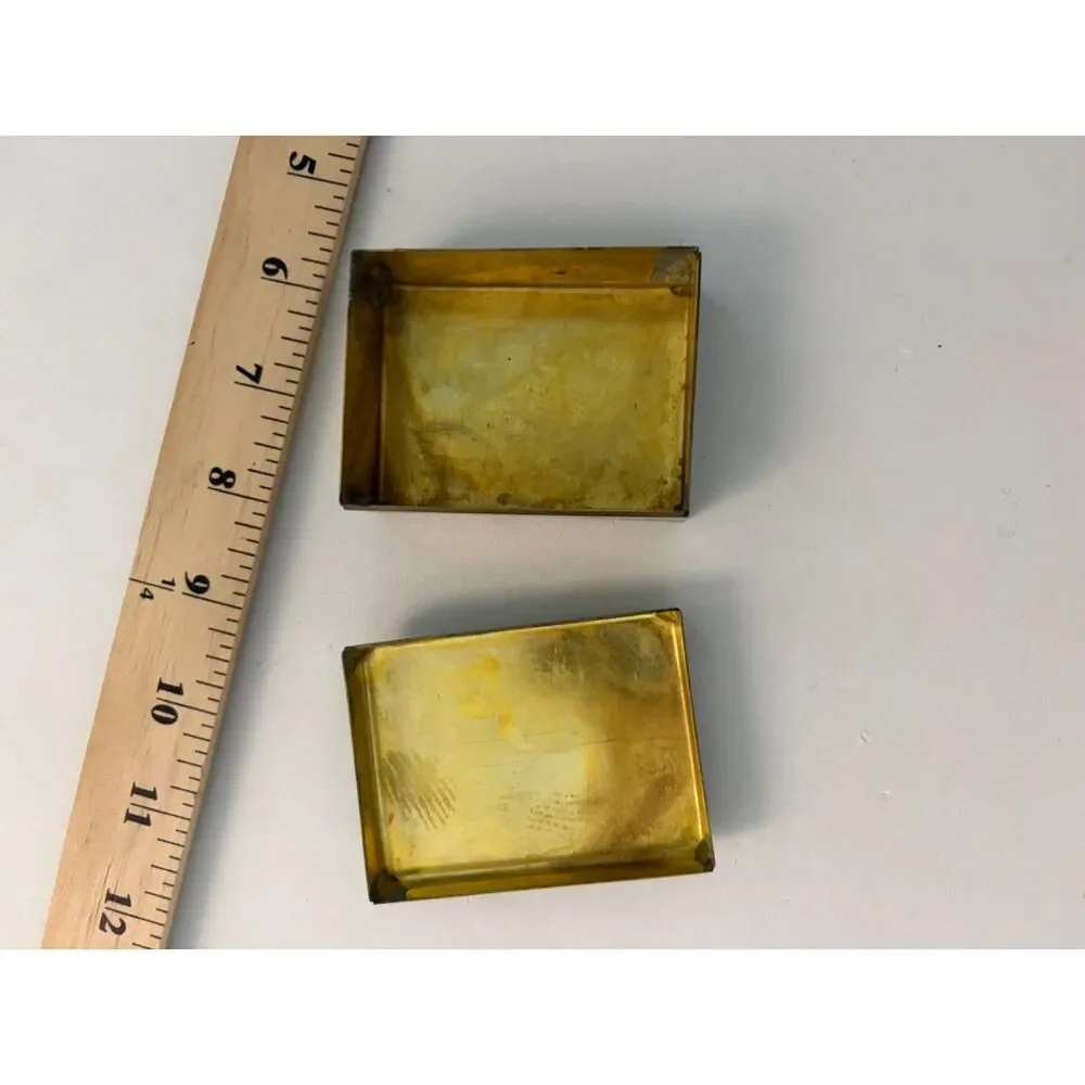 Vtg. Chinese brass box with genuine chinese Enamel  Handmade in Taiwan
